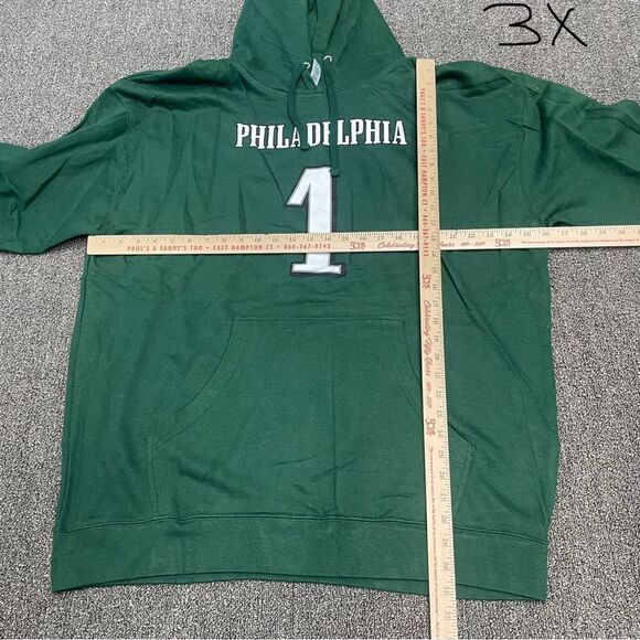 New Philadelphia Eagles Hurts Green Pullover Hoodie Sweatshirt Size 2X-5X - Picture 6 of 10